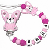 Catenella Portaciuccio Bulldog, Portaciuccio con Nome, Catenina in Silicone, Porta Ciuccio Personalizzato