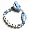 Catenella Portaciuccio Orsetto Classico, Portaciuccio con Nome, Catenina in Silicone, Porta Ciuccio Personalizzato