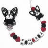 Catenella Portaciuccio Bulldog, Portaciuccio con Nome, Catenina in Silicone, Porta Ciuccio Personalizzato