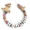 Catenella Portaciuccio Bambi, Portaciuccio con Nome, Catenina in Silicone, Porta Ciuccio Personalizzato