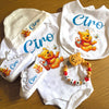 Set Nascita Personalizzato. Body, Scarpette, Bavaglino, Cappellino.