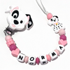Catenella Portaciuccio Dalmata La Carica dei 101, Portaciuccio con Nome, Catenina in Silicone, Porta Ciuccio Personalizzato