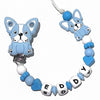 Catenella Portaciuccio Bulldog, Portaciuccio con Nome, Catenina in Silicone, Porta Ciuccio Personalizzato