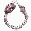 Catenella Portaciuccio Happy Minnie, Portaciuccio con Nome, Catenina in Silicone, Porta Ciuccio Personalizzato