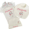 Set Nascita Personalizzato. Body, Scarpette, Bavaglino, Cappellino.