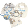 Set Nascita Personalizzato. Body, Scarpette, Bavaglino, Cappellino.