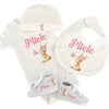 Set Nascita Personalizzato. Body, Scarpette, Bavaglino, Cappellino.