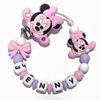 Catenella Portaciuccio Baby Minnie, Portaciuccio con Nome, Catenina in Silicone, Porta Ciuccio Personalizzato