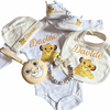 Set Nascita Personalizzato. Body, Scarpette, Bavaglino, Cappellino.